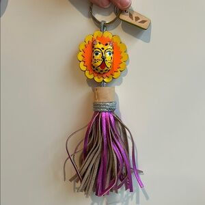 NEW Consuela Colorful Lion Keychain with Tassels